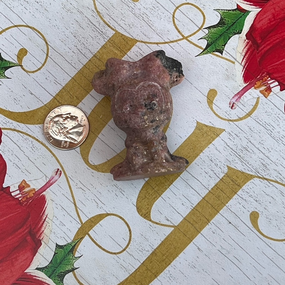 PINK PLUM JASPER Minnie Mouse carving